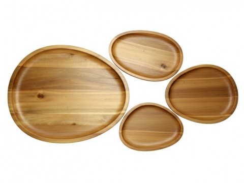Zen style acacia platters